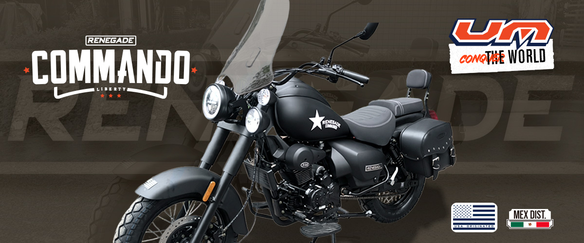 Renegade Liberty Commando 250 en exhibición